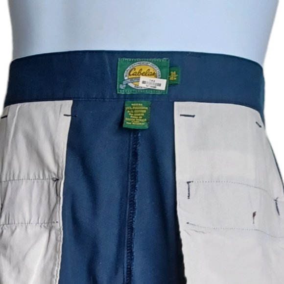 Cabelas Mens Casual Pants Size 34 Regular Blue Work‎ Office Flat Front Pockets - Picture 5 of 5